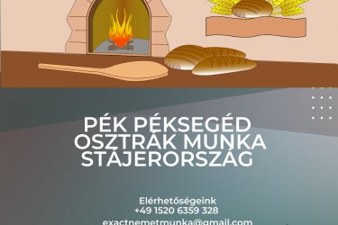 Pék Péksegéd osztrák munka Stájerország 