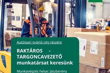 Raktáros - Targoncavezető munkatársat keresünk