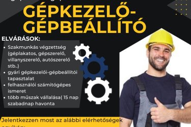 Gépkezelő-Gépbeállító